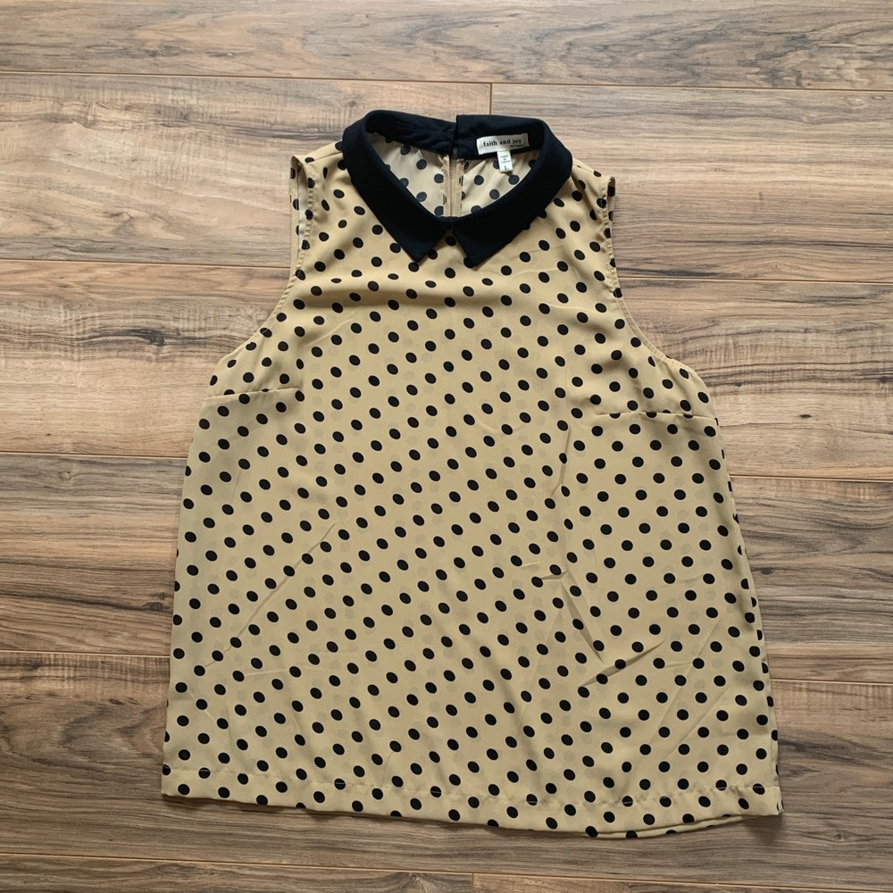 Sleeveless Blouse Polka Dot Size Large